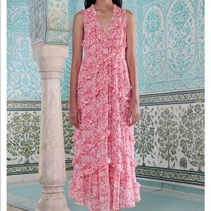 Banjanan Gizela Dress Anna's Wild Garden Poppy Red